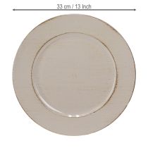 Product Decorative plate plastic decorative plastic plate grey brown Ø33cm