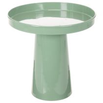 Product Decorative metal plate, green, round base, tray for flower arrangements, 20cm
