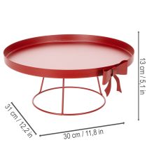 Product Decorative tray on a stand with metal bow, 30cm, 2-piece set