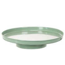 Product Round green decorative plate on a stand for table arrangement, 30cm