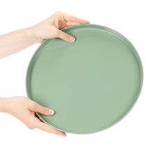 Product Round green decorative plate on a stand for table arrangement, 30cm