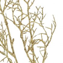 Product Decorative branch with glitter Christmas branch in gold L55cm