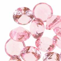 Decorative stones diamond acrylic light pink Ø1.8cm 150g scatter decoration for the table