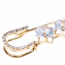 Safety pin jewelry pin diamond gold 2pcs