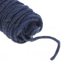 Wick thread felt cord, felt cord, wool cord blue 55m