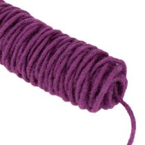 Product Wool cord, purple, 55m decorative twine for floristry and crafts