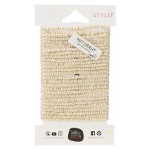 Product Wool cord white with gold thread 5m x 5mm with wire for decoration and crafting