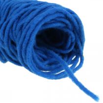 Wick thread felt cord with wire 30m blue