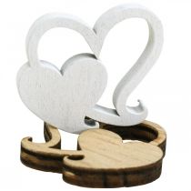 Double heart wood, scatter decoration wedding hearts B3cm 72 pieces