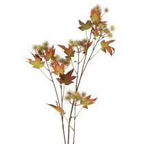 Product Artificial autumn branch of sweetgum tree with leaves and fruit clusters, 132cm