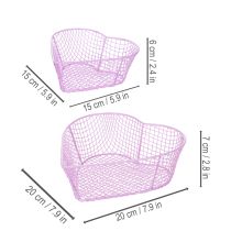 Product Wire baskets, heart-shaped, for decoration and organization, 20cm, set of 4