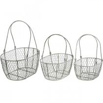 Product Wire basket, Easter basket, decorative basket metal L32/28.5/25cm set of 3