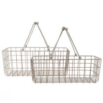 Product Wire basket with handles grey 34×20.5cm / 38×24.5cm set of 2