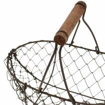 Product Wire basket with handle brown metal 20/25 / 30cm set of 3