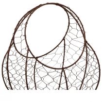 Product Wire Basket Rust Metal Basket with Handle 22.5x11.5x26.5cm