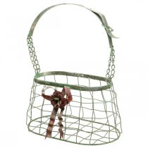 Handle bag, metal basket, wire planter, planter basket L28.5cm H33cm