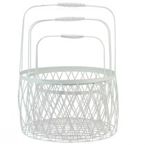 Product Wire basket with handle basket white metal Ø25/30/35cm set of 3