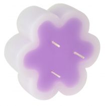 Product Three-wick candle as a flower candle purple white Ø11.5cm H4cm
