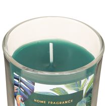 Product Scented candle in a glass vessel Cucumber-Eucalyptus candle Green Ø7cm