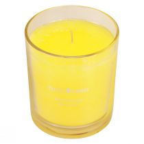 Scented candle in a glass summer scent Frangipani Yellow H8cm