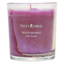 Product Scented candle in a glass summer scent berries mix purple H8cm