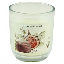 Product Scented candle in a glass bergamot fig white Ø7.5cm H8.5cm