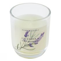 Product Scented candle in glass lavender chamomile cream Ø7.5cm H8.5cm