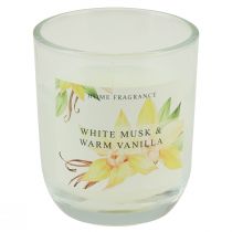 Scented candle in a glass vanilla white musk Ø7.5cm H8.5cm