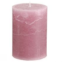 Product Solid-color pillar candles, antique rose, 70x100mm, set of 4 - Romantic decoration
