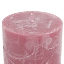 Solid colored candles antique pink 60x80mm 4pcs