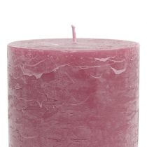 Product Solid colored candles antique pink 85x150mm 2pcs