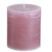 Product Elegant antique rose pillar candles 70×80mm, set of 4, for table decoration, Advent wreath and romantic ambience