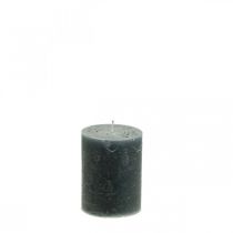 Product Solid colored candles anthracite pillar candles 70×100mm 4pcs