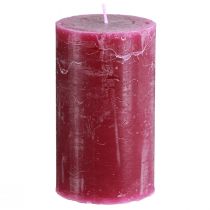 Product Solid-color pillar candles Berry Purple 70x120mm 4-pack - Perfect for table decorations &amp; celebrations