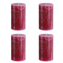 Product Solid-color pillar candles Berry Purple 70x120mm 4-pack - Perfect for table decorations &amp; celebrations