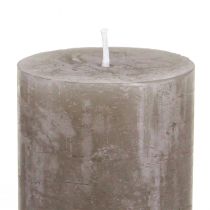 Product Rustic solid-colored pillar candles, brown, set of 4, 50×100mm