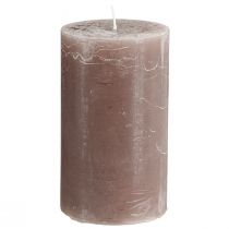 Product Large brown pillar candles 70×120mm 4-pack – Elegant cylinder candles in smoky brown, dyed throughout for decoration and coziness
