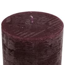 Product Solid colored candles burgundy 50x100mm 4pcs