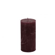 Solid colored candles burgundy 50x100mm 4pcs
