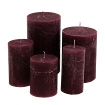 Solid colored candles Burgundy different sizes