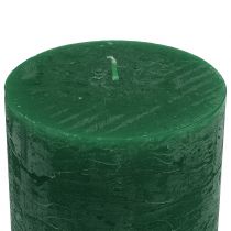 Product Solid-colored candles dark green 60x100mm 4 pcs