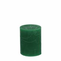 Product Solid colored candles dark green 70x80mm 4pcs
