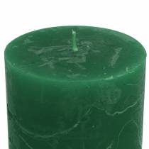 Product Solid colored candles dark green 70x120mm 4pcs
