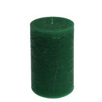 Solid colored candles dark green 85x150mm 2pcs