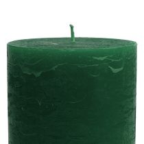 Solid colored candles dark green 85x150mm 2pcs