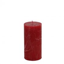 Product Solid colored candles dark red 50x100mm 4pcs
