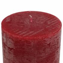Product Solid colored candles dark red 70x100mm 4pcs