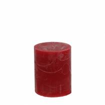 Product Solid-colored dark red pillar candles 70x80mm, set of 4 - Advent candle decorations