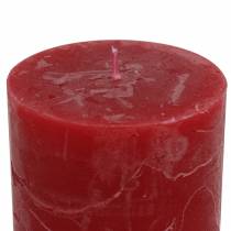 Product Solid-colored dark red pillar candles 70x80mm, set of 4 - Advent candle decorations