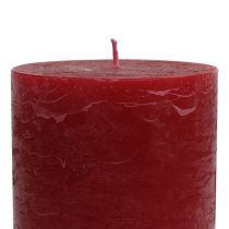 Product Solid colored candles dark red 85x120mm 2pcs